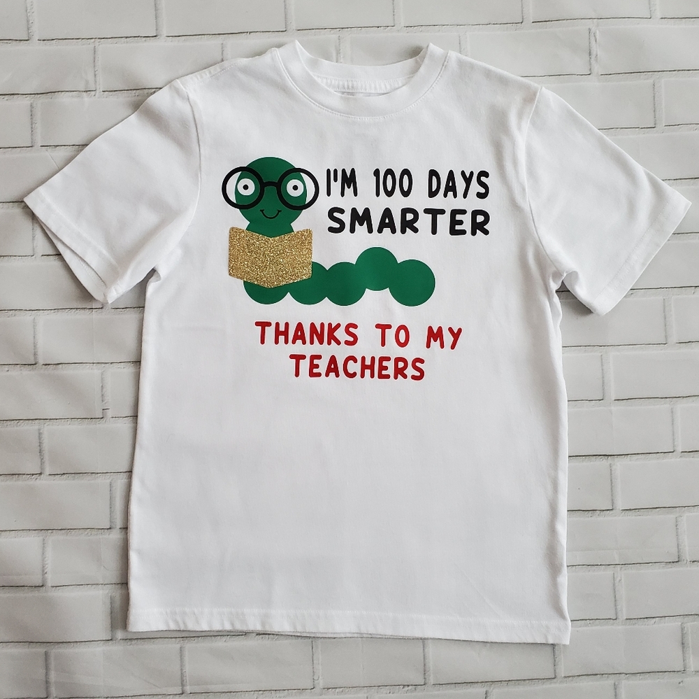 100th day of school shirt boys/girls size 8